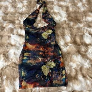 Colorful Abstract Print Dress